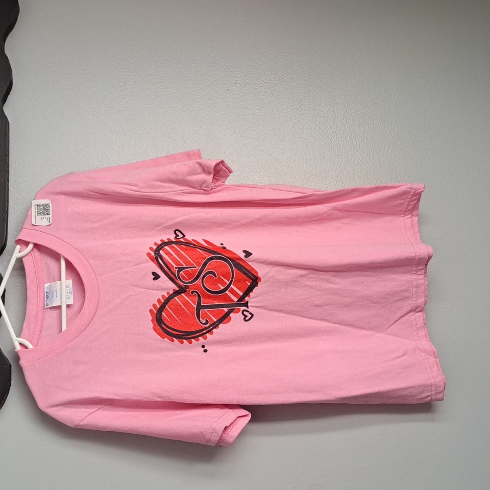 Port & Company Love Taylor Swift ❤️ Pink Cotton Tee Size 7-8 New